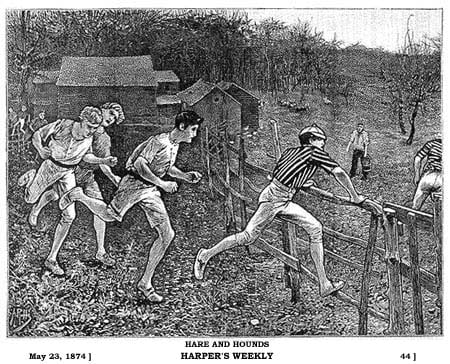 Playing 'Hares and Hounds' in 1838