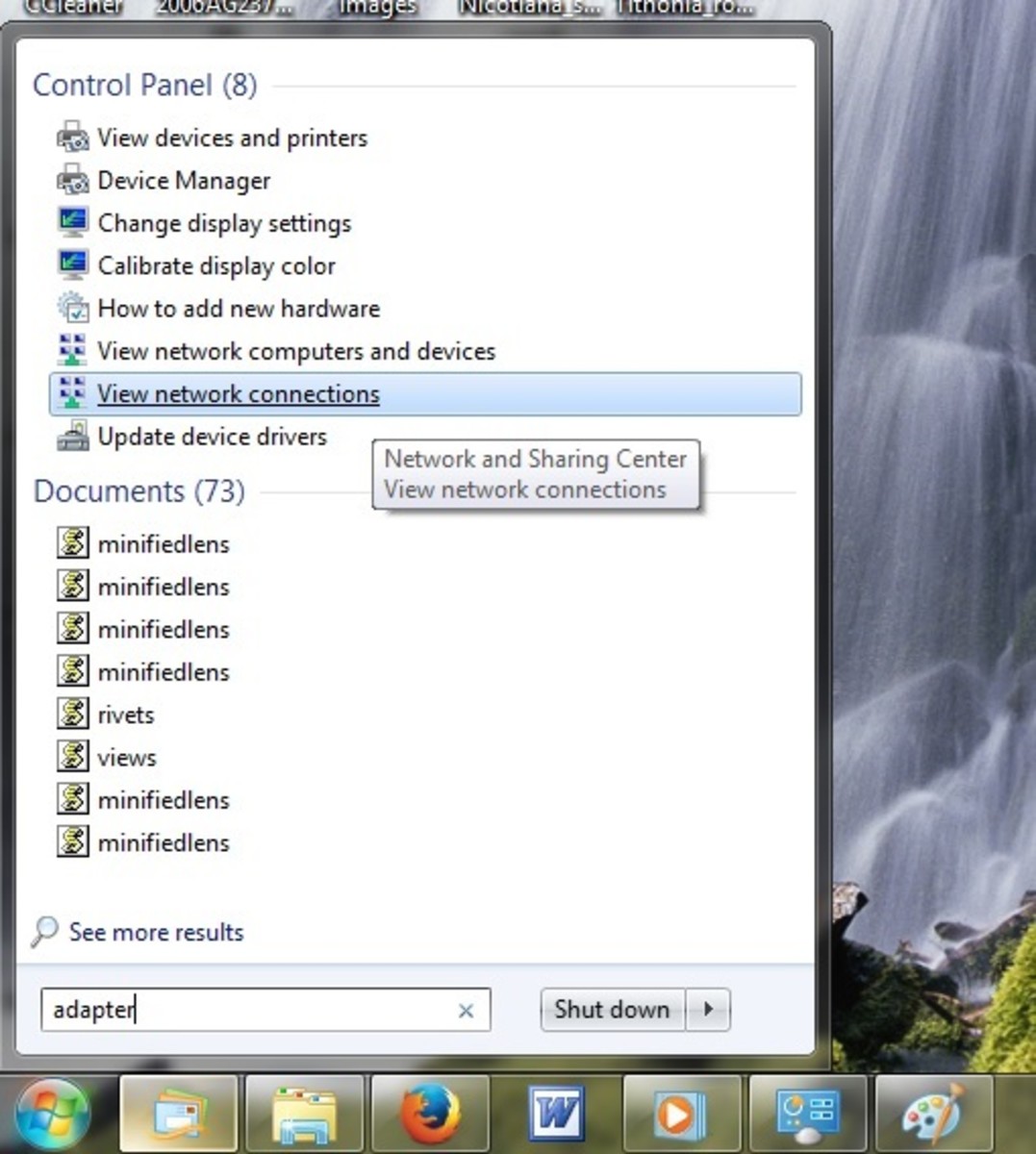 On XP, access network connections from the control. You can also use this method on Windows 7.