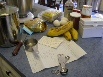 Ingredients for Making Banana Bread