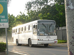 A Jamaica Urban Transit Bus plying its route