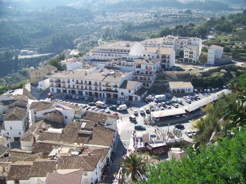 This is a view of the more modern lower part of Guadalest seen from the castle. 