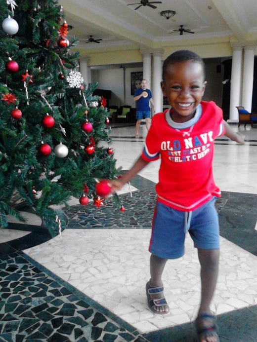 My baby on one of our holidays away from home