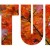 Autumn word art with colorful fall leaves pattern fill