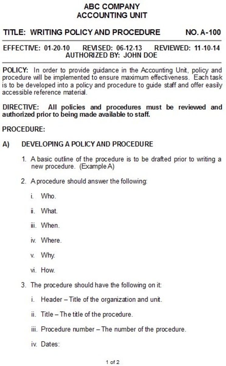 Procedure Writing Companies: Procedure Writer Job Description