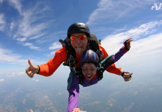 Cool tandem picture - the student is holding the photographer's hand