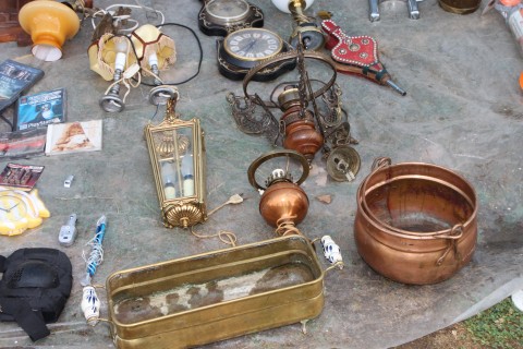 Antique items can be found in flea markets and garage shops, as well as more serious dealers.