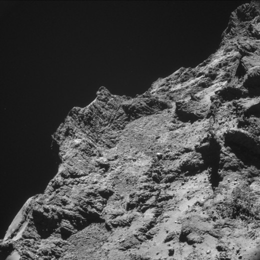The rocky surface of 67P