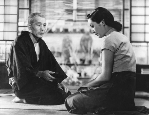 Chishu Ryu and Setsuko Hara in Ozu's classic Tokyo Story (1953)