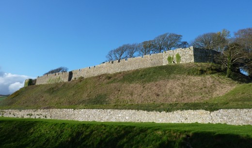 Carisbrooke castle. The islands largest castle is a motte and bailey design, built mostly in the 12th century