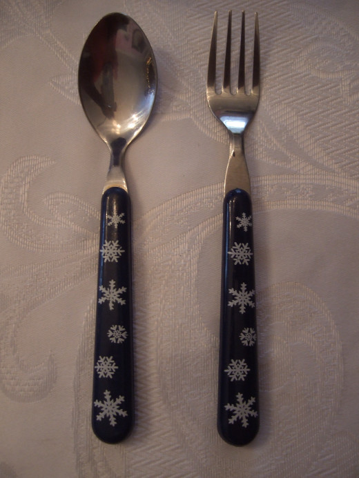 Here are the snowflake utensils we used for the kids & adults.