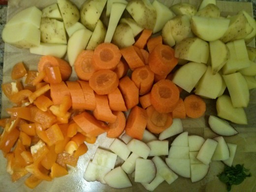 This is the longest part of the stew - chopping everything up!