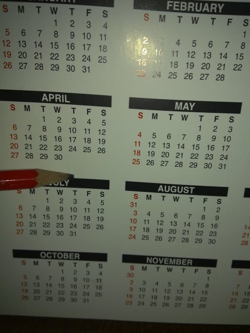 write down your schedule in the calendar