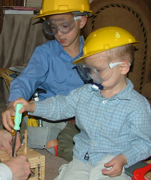 Building a bird house during the Building & Home Construction Lesson/Activity