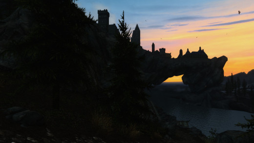 Solitude may not be the greatest city, but the arch it sits on is far more recognizable than any of Oblivion's city walls.