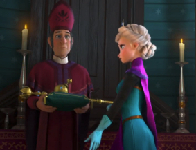 Elsa with gloves at her coronation 