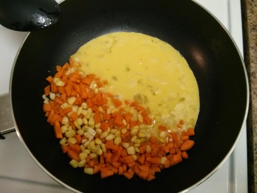 This process of cooking half and half is really just to save time instead of cooking them in separate pans and to be able to cook them at the same time.