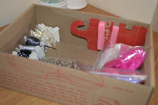 Shoe boxes make great craft storage