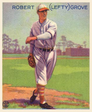 Lefty Grove's 1933 baseball card.
