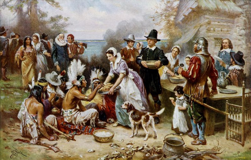 "The First Thanksgiving."  Between circa 1912 and circa 1915