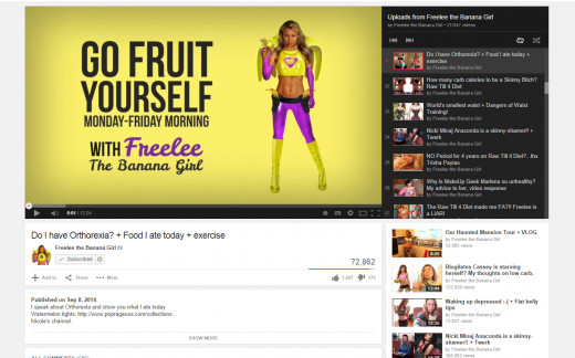 'Freelee the Banana Girl' channel on Youtube