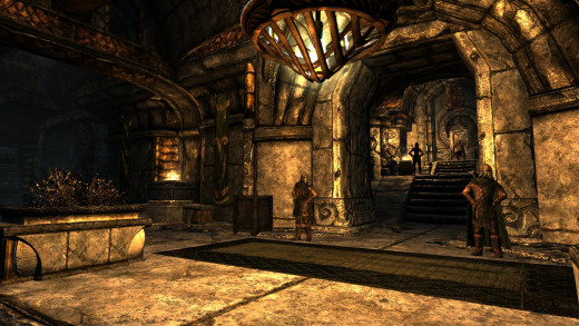 Morthal is built out of a Dwemer ruin, and so their architecture dominates almost the entire city.