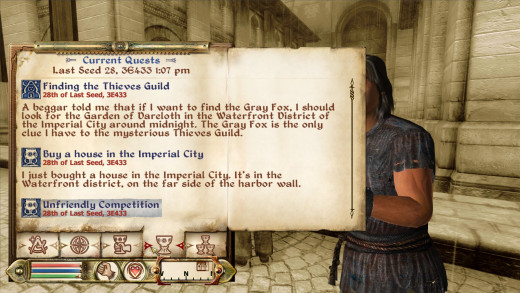 The new journal is a welcome change after Morrowind's.