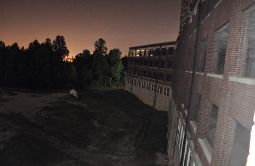 Great outdoor sunset photo at Waverly Hills Sanatorium.