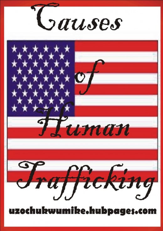 Causes of human trafficking. The picture shows causes of human trafficking in United States of America. 