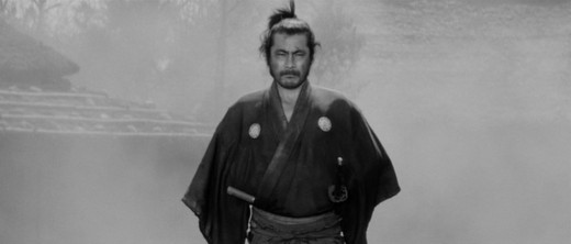 The hygienically-challenged Sanjuro (Toshirō Mifune) heads for a showdown in Akira Kurosawa's Yojimbo (1961)
