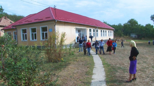 This is a school in a village in Romania.