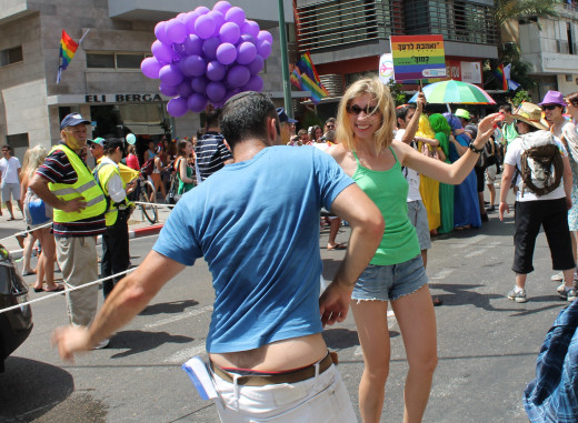 Sometimes the best way to show your support is to dance! At the 2013 Tel Aviv Gay Pride Parade.