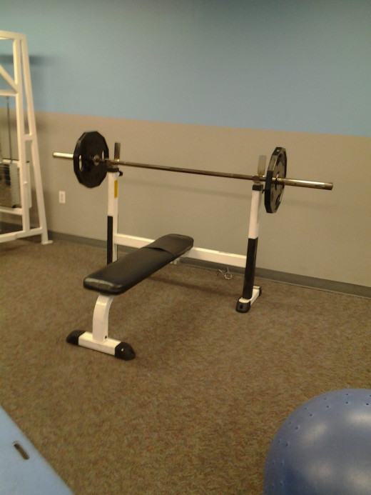 Basic bench in a gym