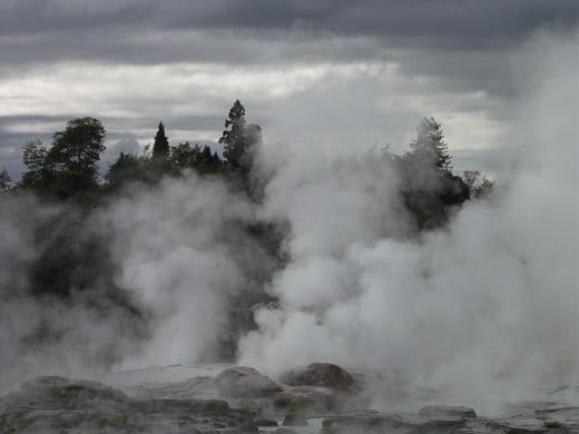 Steam and boiling pools at Rotarua