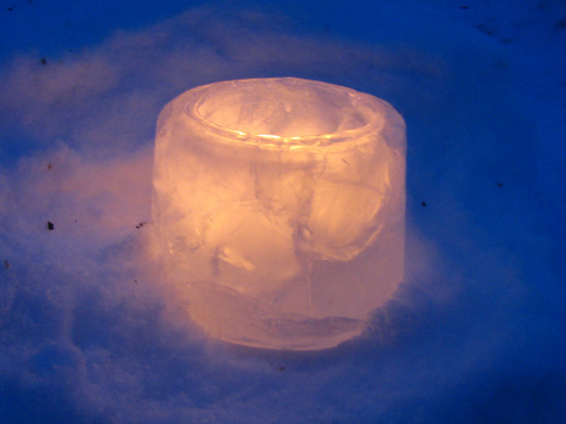 All you need to make ice lanterns is a bucket, some water and subzero temperatures.