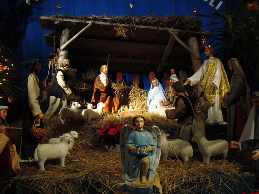 Nativity scene of the first Christmas. The birth of Jesus Christ our Lord and Savior. Jesus is the reason we celebrate Christmas. We celebrate his birth. 