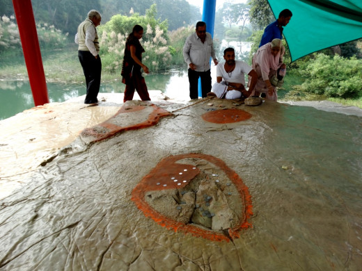Footprints of Lord Rama on stone