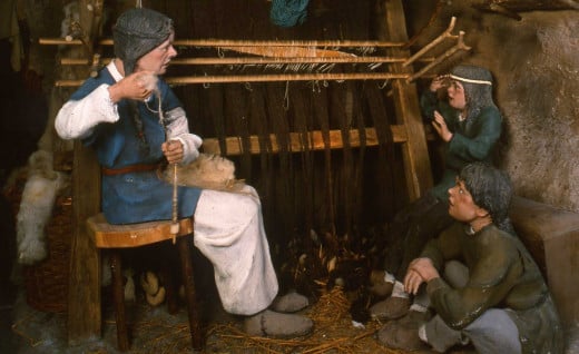 The weaver woman strived to keep up with demand for fine clothing, demanded by a new class of rich traders, ealdormen and their womenfolk