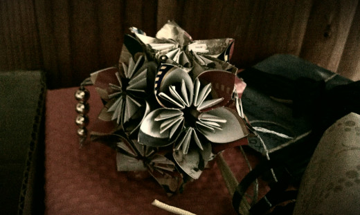 Origami flower Christmas ball