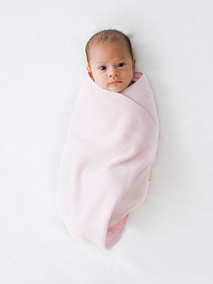 Swaddling your baby provides warmth, security and comfort and can also keep your baby away from harm. In addition your baby will sleep better. Use cotton/linen/muslin materials only.