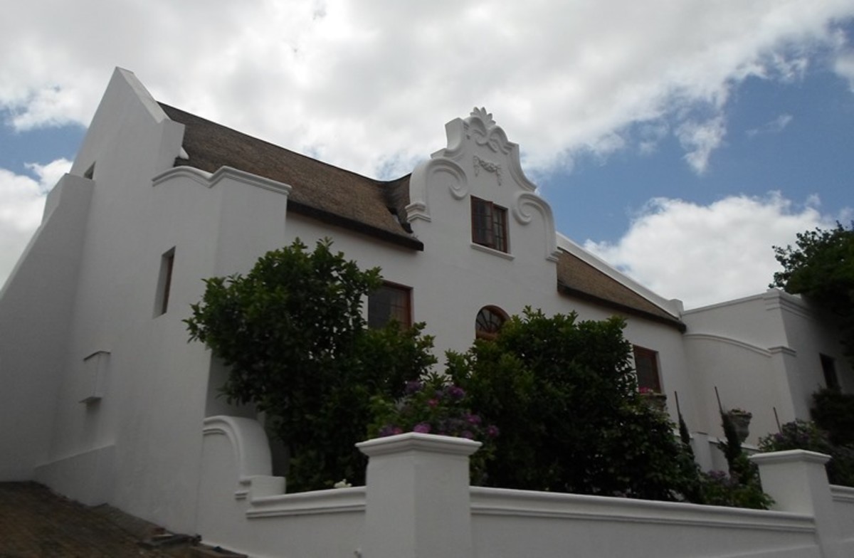 Beautiful maintained old house, Cape-Dutch architecture, Caledon, Western Cape, South Africa  