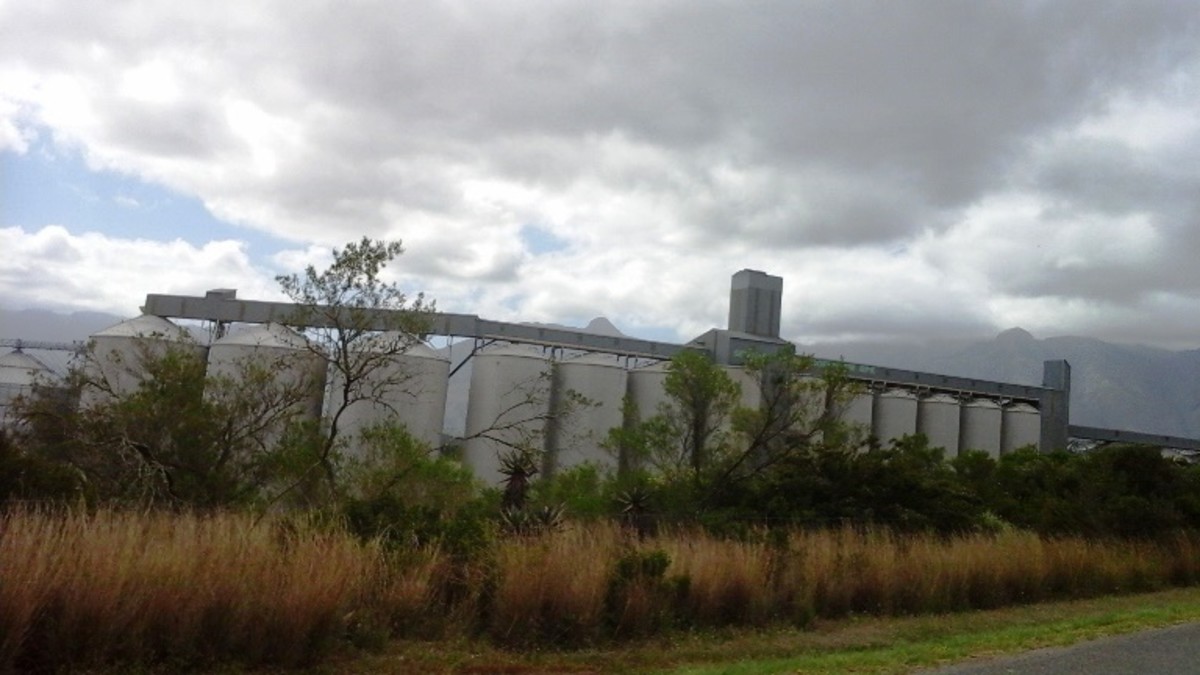 Corn silo's at Swellendam, Western Cape, South Africa 