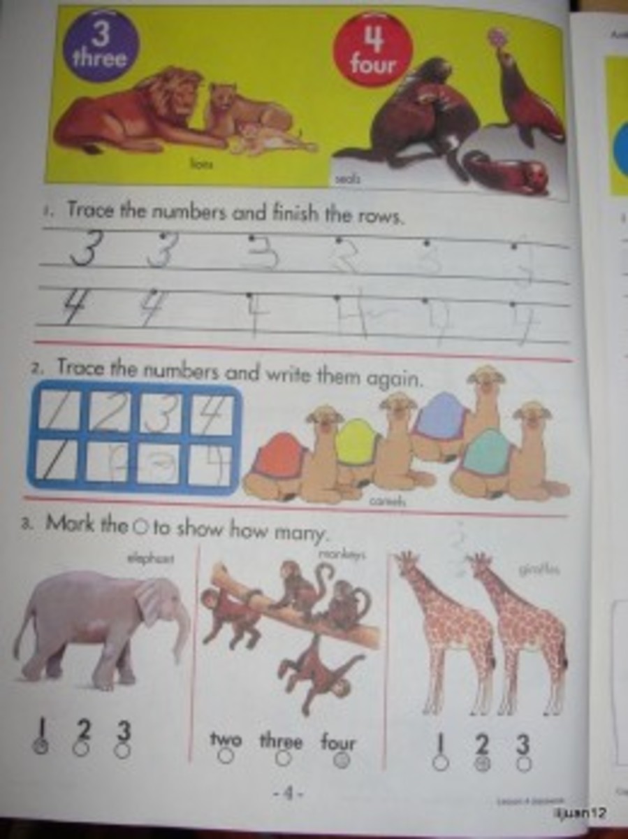 One of the first lessons in A Beka Arithmetic for Grade 1