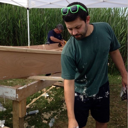 Making a rowboat with the old man.
