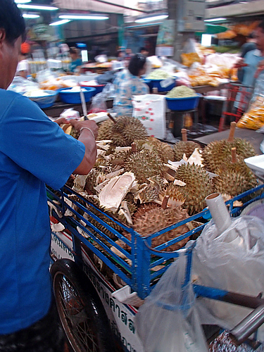 Fresh durians vendor