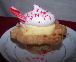 Eggnog Pudding Cup Pies with Candy Cane Crust
