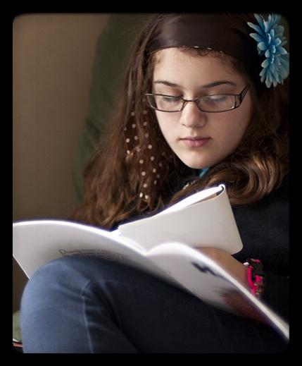 A teen's mind is involved while reading. The brain stores words and thoughts for self-referential thinking. 