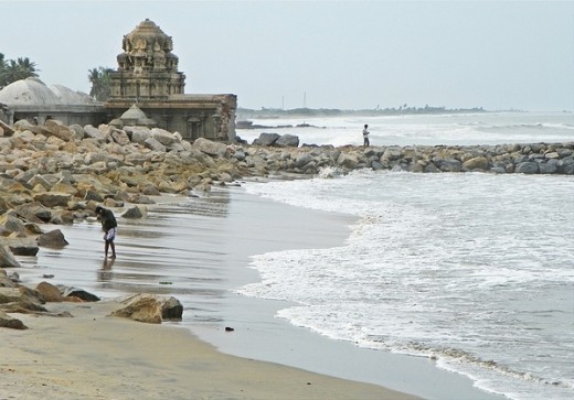 Temple on the seashore of poompuhar