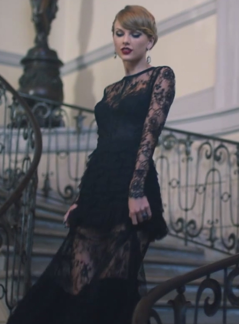 Yes, this actually happens in the music video.