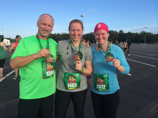 After my first 5K - with my Dad and sister Jackie. It was SO FUN! Run a Disney race - they know how to make it entertaining. 