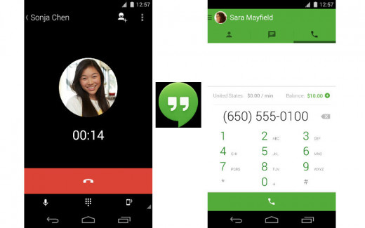 Preview of Google Hangouts interface.